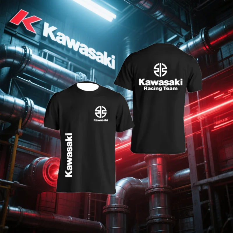 

Мужская футболка Kawasaki, мотоциклетная футболка, футболка для верховой езды, солнцезащитный крем, быстросохнущая, впитывающая пот, футболка с 3d принтом, летняя футболка