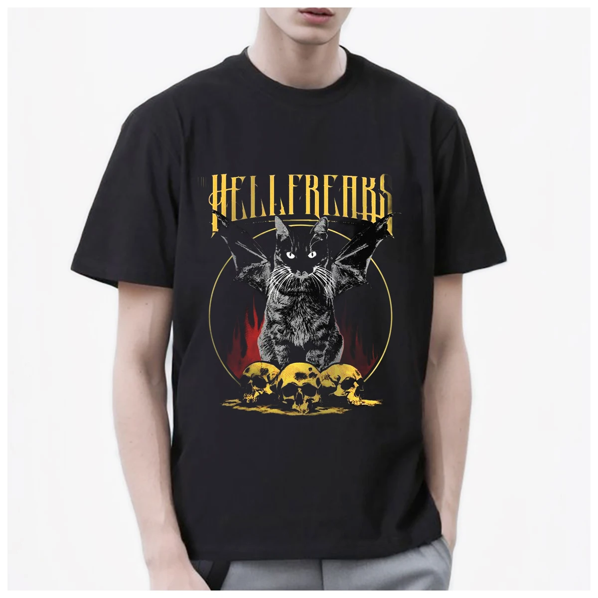 Black cat 3D The Retum of Vampurr hellfrears cucumber vs vampurr t shirt men Women Fashion 100% Cotton summer casual Unisex tee