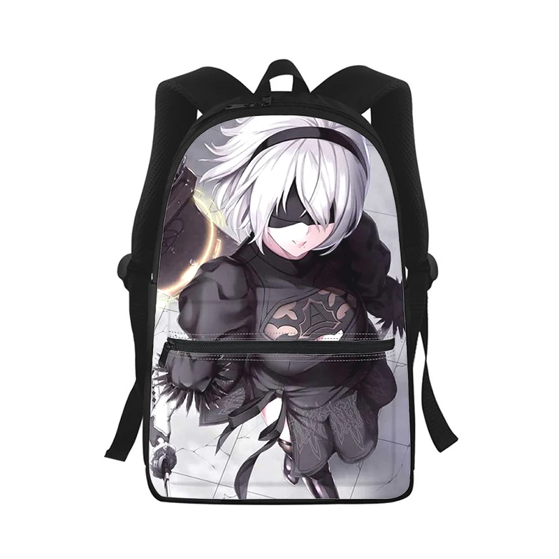 

Nier Automata 2b two B Мужской и женский рюкзак с 3D принтом Модная студенческая школьная сумка Рюкзак для ноутбука Детская дорожная сумка на плечо