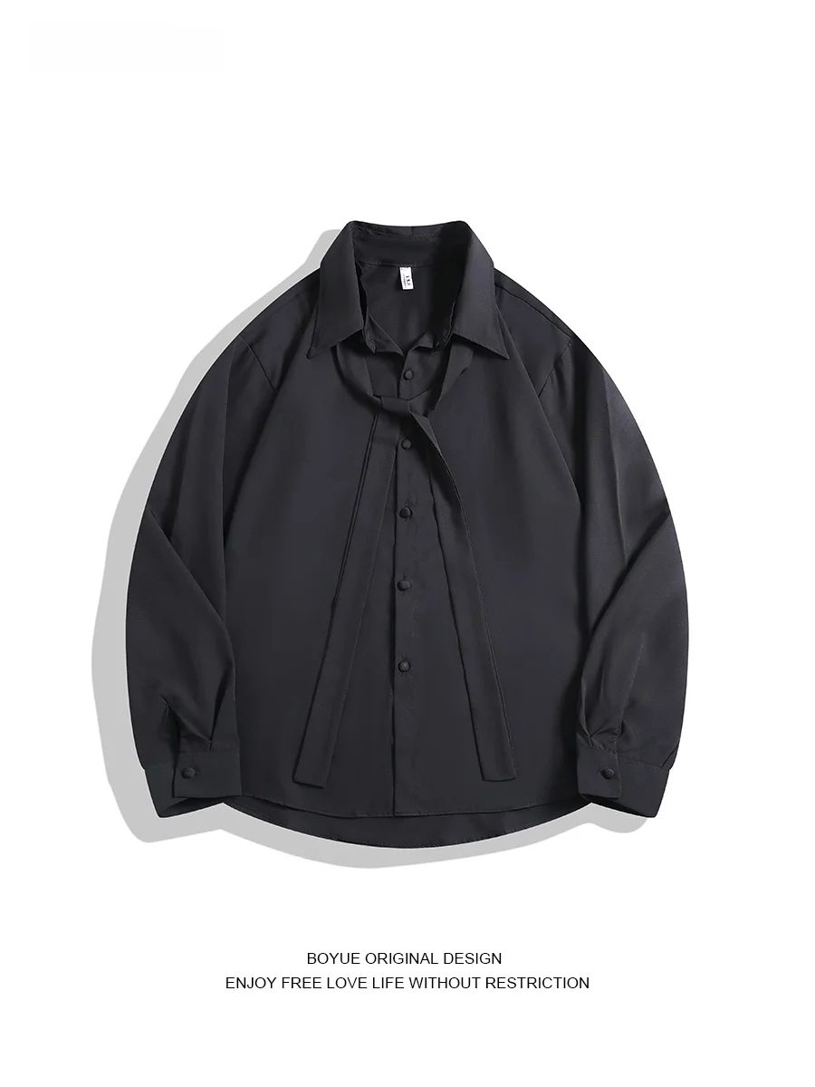 

Boyue Pure Color Long Sve Silk Ice Silk irt Мужчины Женщины Faionable Свободный крой Повседневный молодежный футболка с Sa