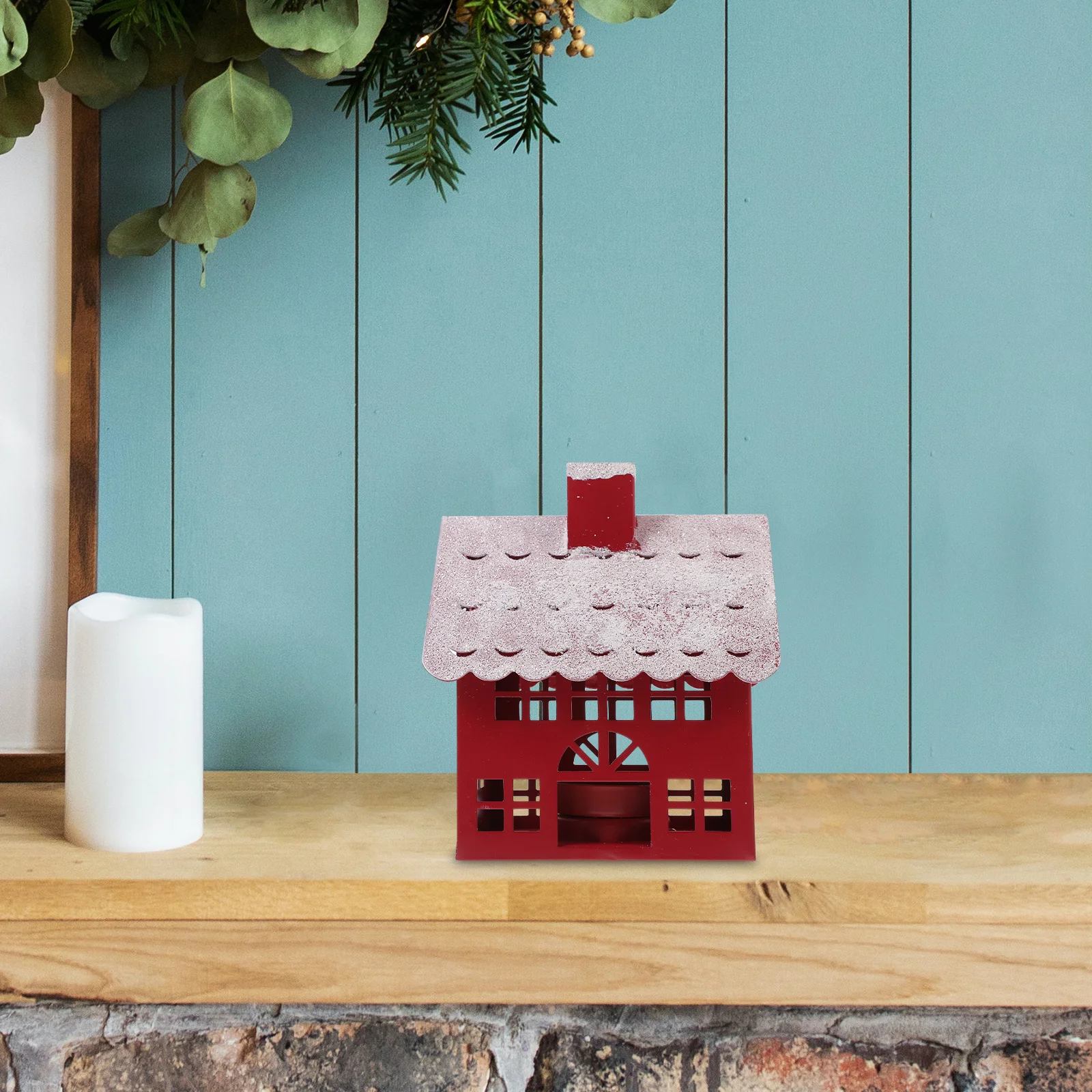 

Desktop Christmas House Metal Craft Exquisite Ironwork Xmas Party Favor Table Decoration Christmas Village Houses