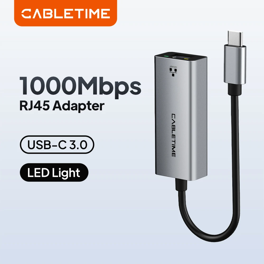 CABLETIME USB A 3.0 Ethernet Adapter 100/1000 Mbps Lan RJ45 