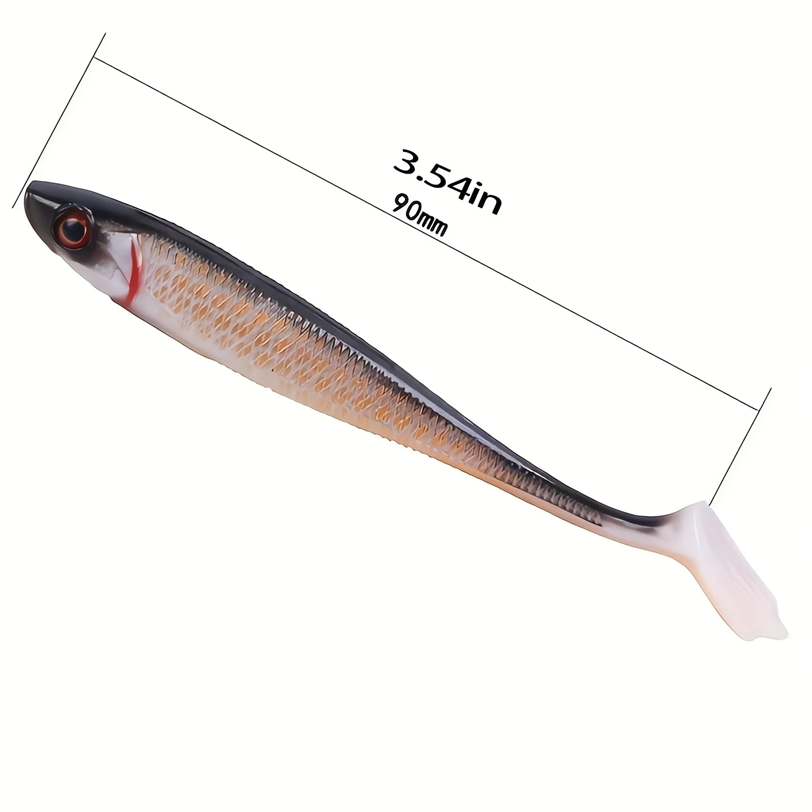 XINMU 3Dbiomimetic Simulated fish soft bait 9cm/5.6g duck paw type tail lure 9cm 5.6g 5 fake baits with fishy smell bait fishing