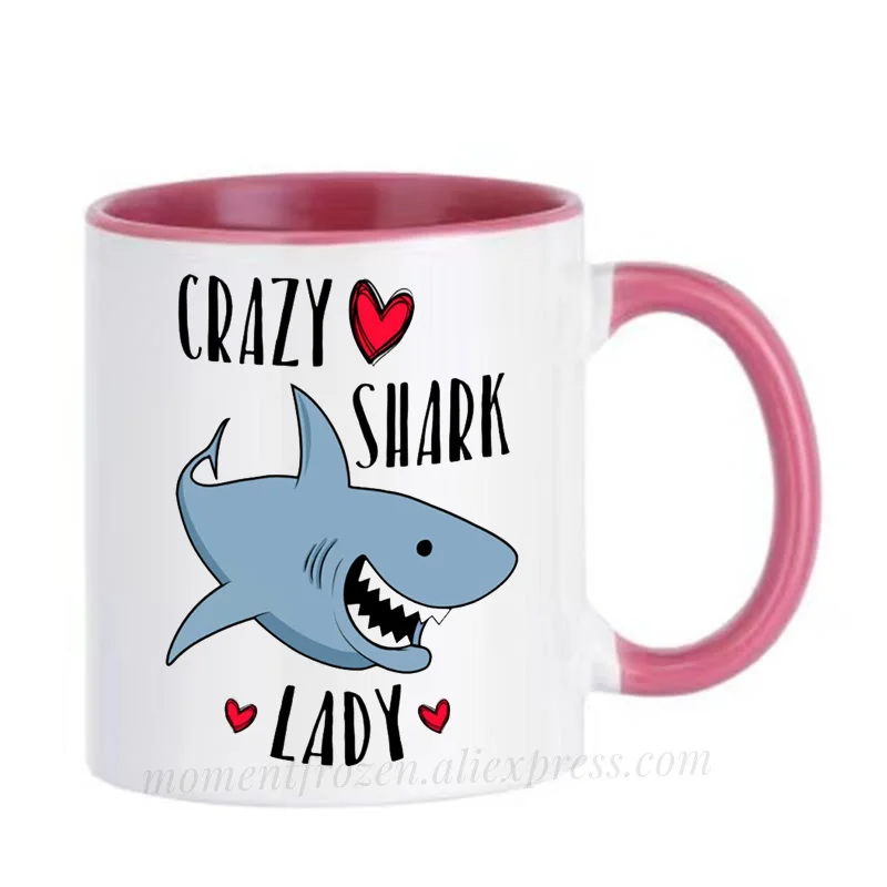 Crazy Shark Cups for Office Lady, Coffee Mugs, Fox Teaware, Frog Tableware, Snail Drinkware, Mom, Wife, Friend Gifts, Girls