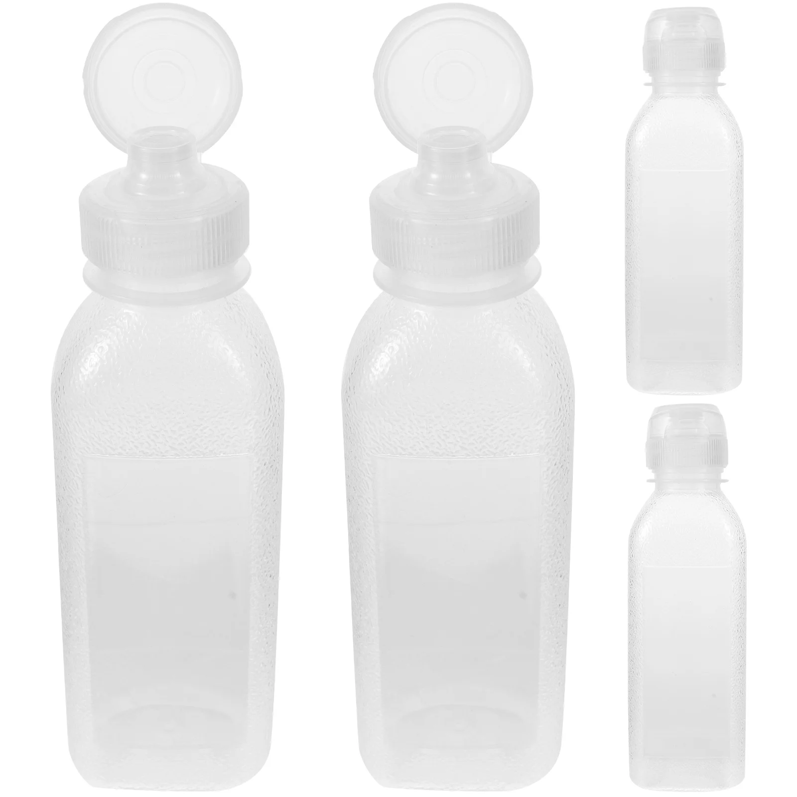 

4 Pcs Oil Can Squeeze Bottles Container Kitchen Condiment Dispenser for with Scale Plastic Salad Dressing Sauce