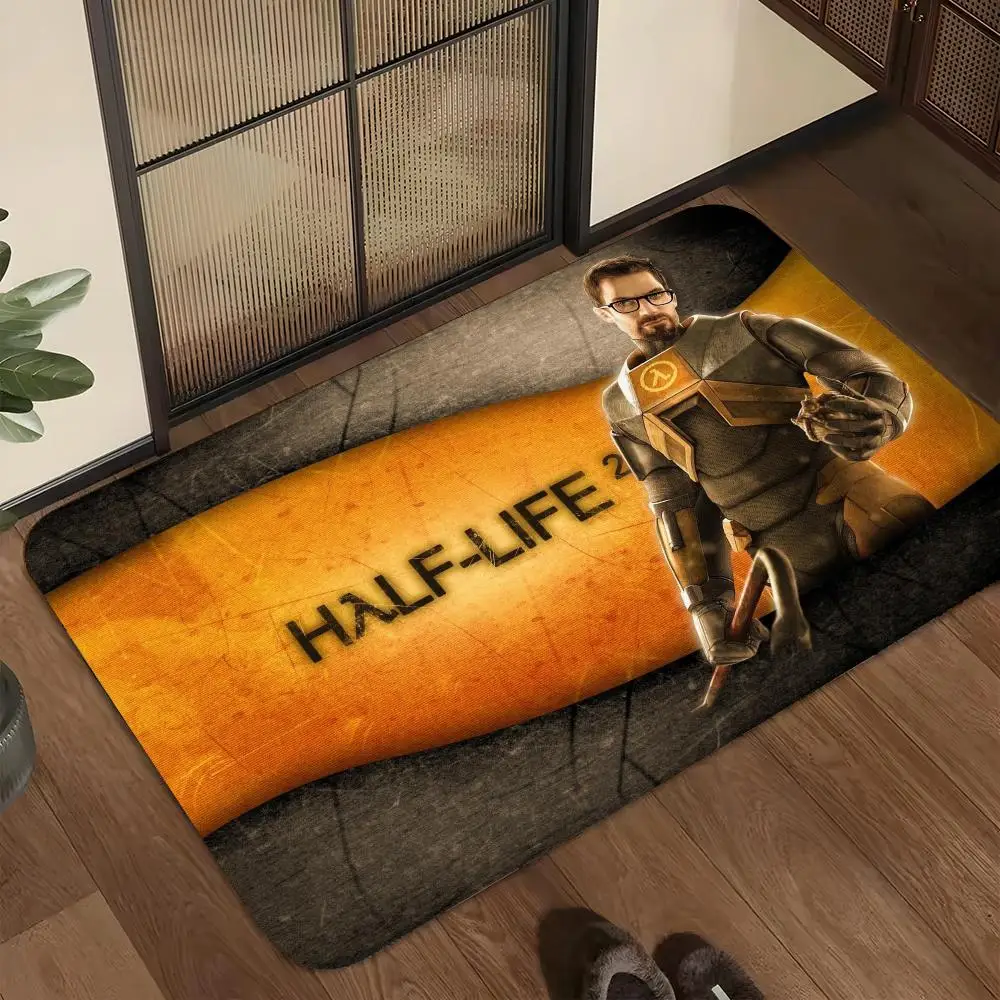H-Half Life 2 Game Floor Mat Welcome Mat Entrance Doormat Balcony Bathroom Floor Mats Non-slip Rug Bedroom Carpet