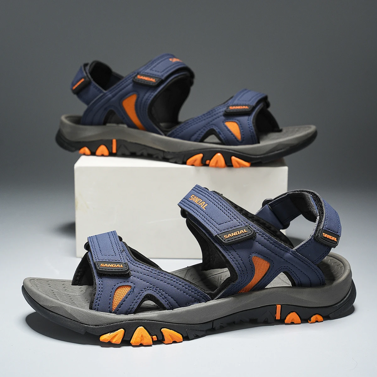 Men's Casual Sports Sandals Outdoor Hiking Sandals Comfortable Non-Slip Beach&Trekking Sandals Plus Size Adjustable