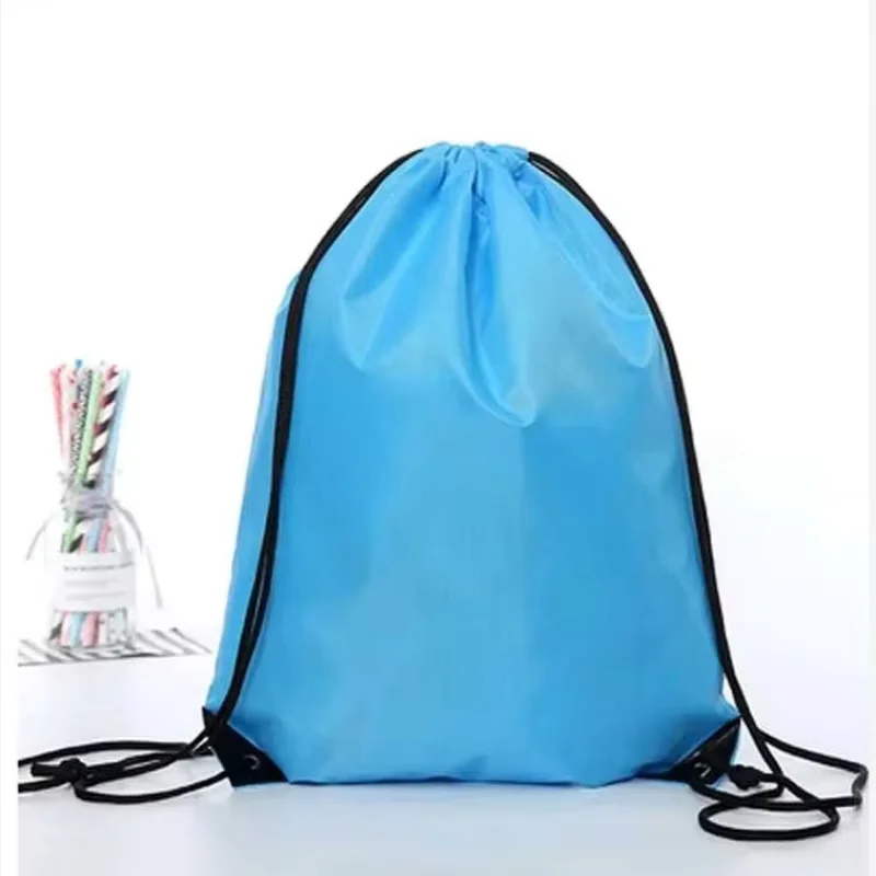 In Stock Thickened Waterproof Solid Color Drawstring Backpack, Portable Reusable Drawstring Bag, Multipurpose Shopping Storage G