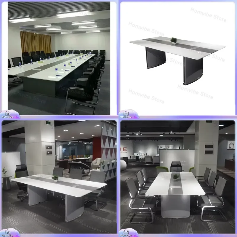 

Modern Plank Conference Table for 4-8 People Office Meeting Desk Hotel School Home Office Furniture Wooden Executive Table