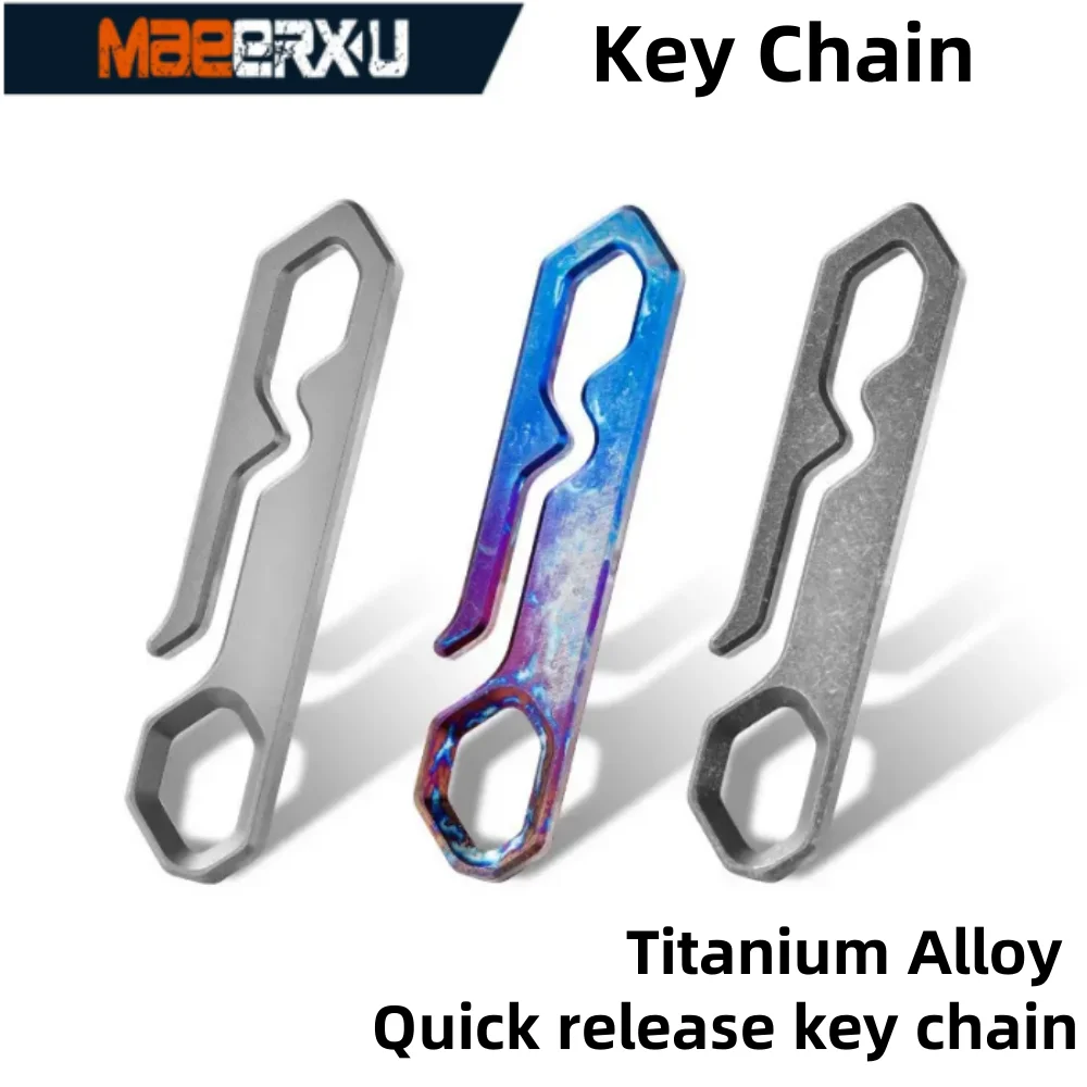 

Maeerxu Titanium Alloy EDC Keychain Spring-Free Multi-Function Portable Belt for Buckle Key Ring Waist Belt Hanging Buckles