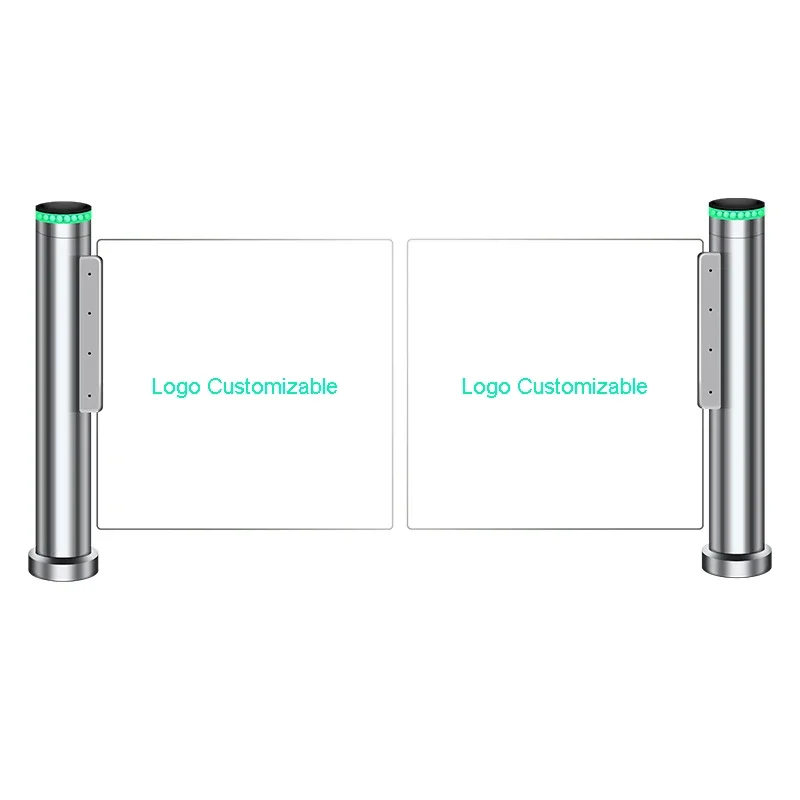 Automatic Cylinder Acrylic Arm Swing Turnstile Gate with Face Recognition Fingerprint Access Control Device