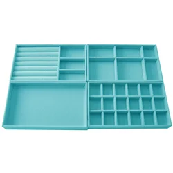 High-Quality Velvet Multicolor Jewelry Tray Four-Piece Jewelry Box Ring Earrings Pendant Trinkets Jewelry Display Props