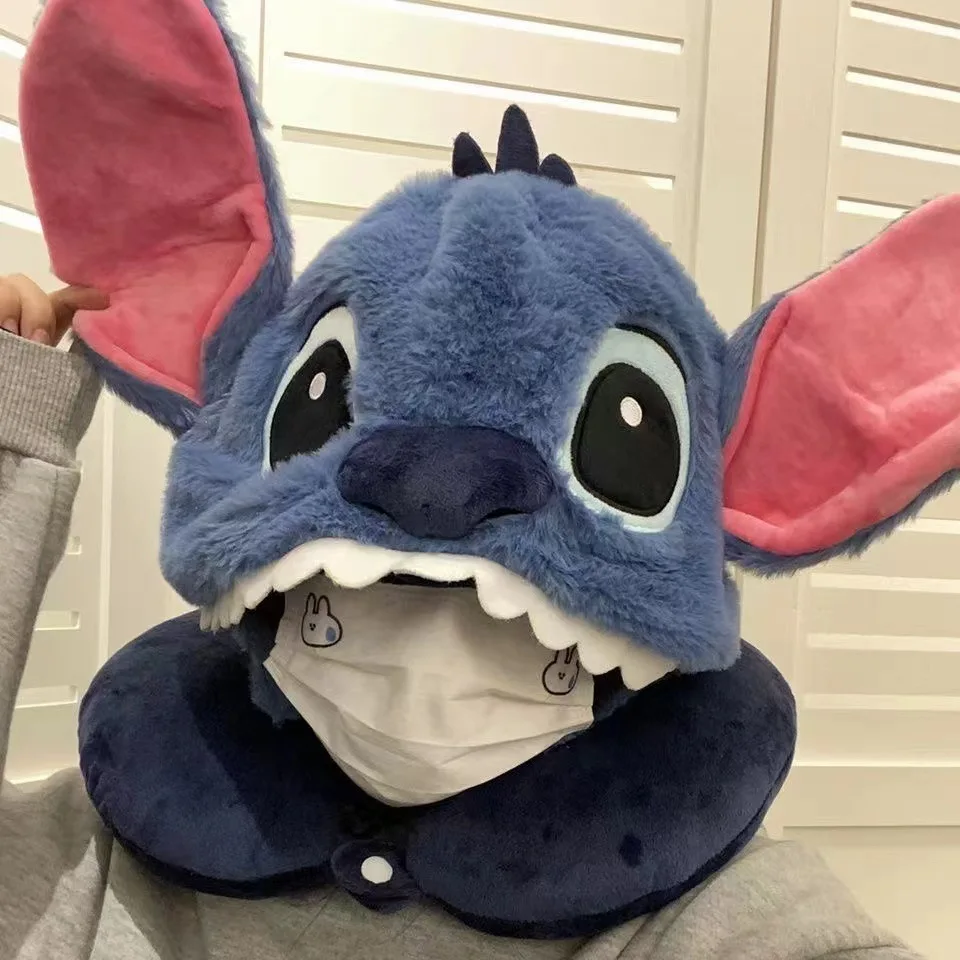 Disney Stitch Plush U-shaped Pillow Connect Hat Cartoon Melody Star Kirby Pillow Neck Neck Pillow Travel Sleep Pillow Party Gift