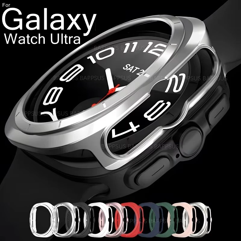 Smartwatch PC Frame Case for Samsung Galaxy Watch Ultra 47MM Anti-Scratch Frosted Hollow Protector Cover Shell For Watch7Ultra