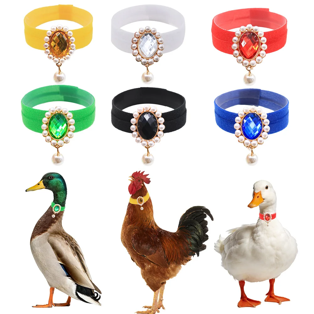 Collar Antichirrido para Perros, Gatos, Patos y Gansos, Diseño Ajustable Multicolor con Decoraciones de Diamantes, Suministros para Mascotas