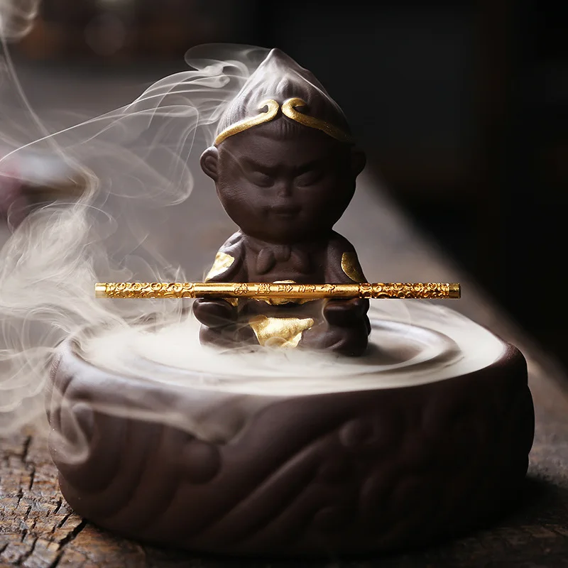 Creative The Lotus Windbreaker Backflow Incense Burner Ornament Bedroom Home Yoga Decoration Crafts(Without Incense)