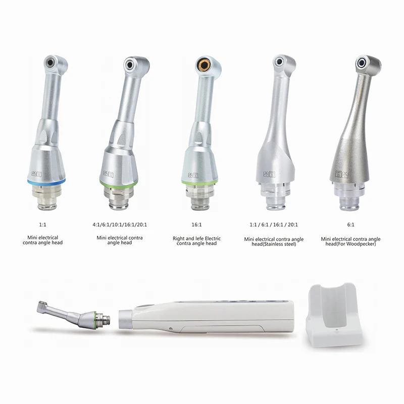 

D ental Endodontic 1:1/4:1/6:1/10:1/16:1/20:1 Mini Electrical Contra Angle Heads for Endo Motors