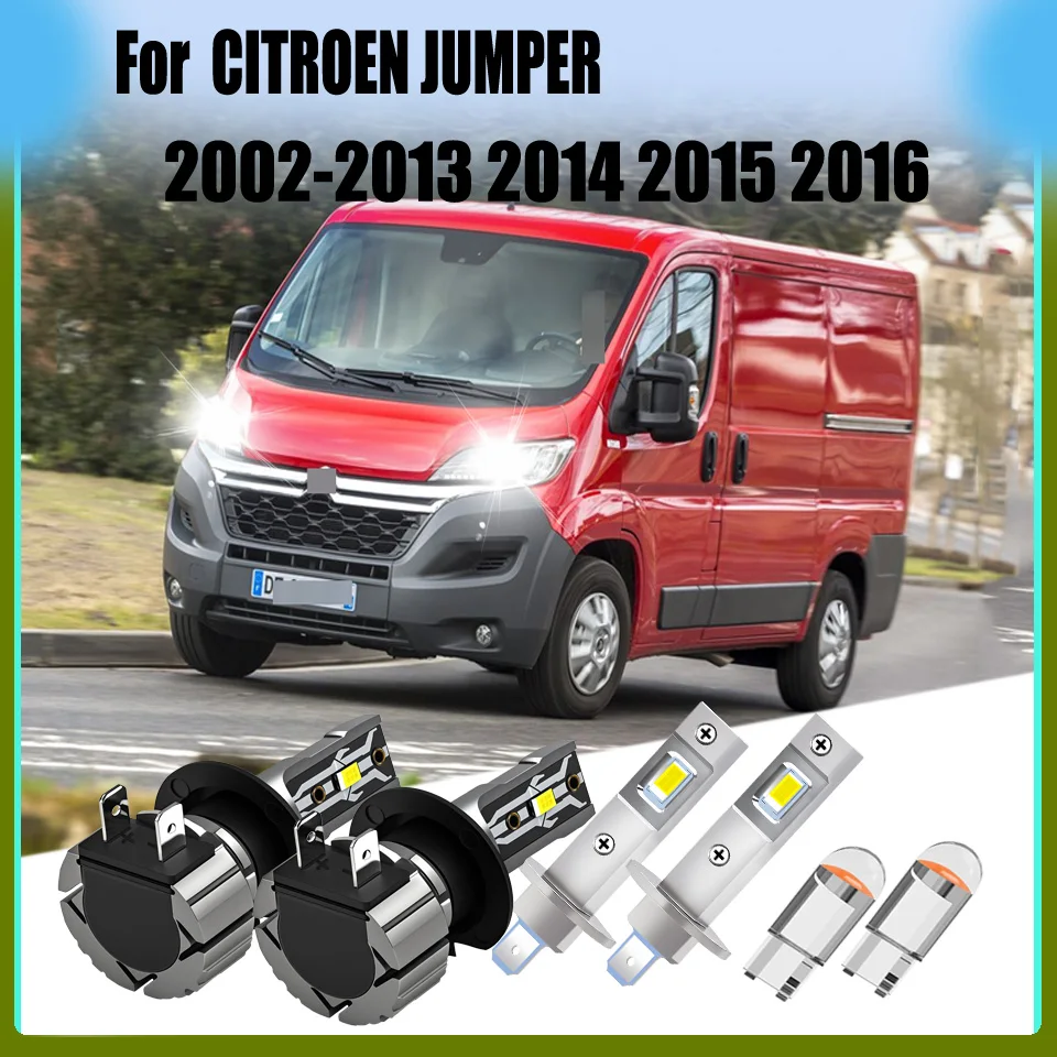 

H1 H7 LED Headlight Hi Low Beam Aluminum Housing Heat Dissipation For CITROEN JUMPER 2002 2003 2004 2005 2006 2007 2008-2016