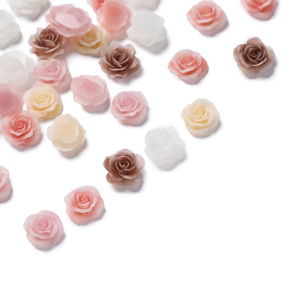 

20/50pcs No Hole Resin Flower Nail Art Charms Flatback Decorations for DIY Nail Art Decor Craft Accessories Resin Silicone Molds
