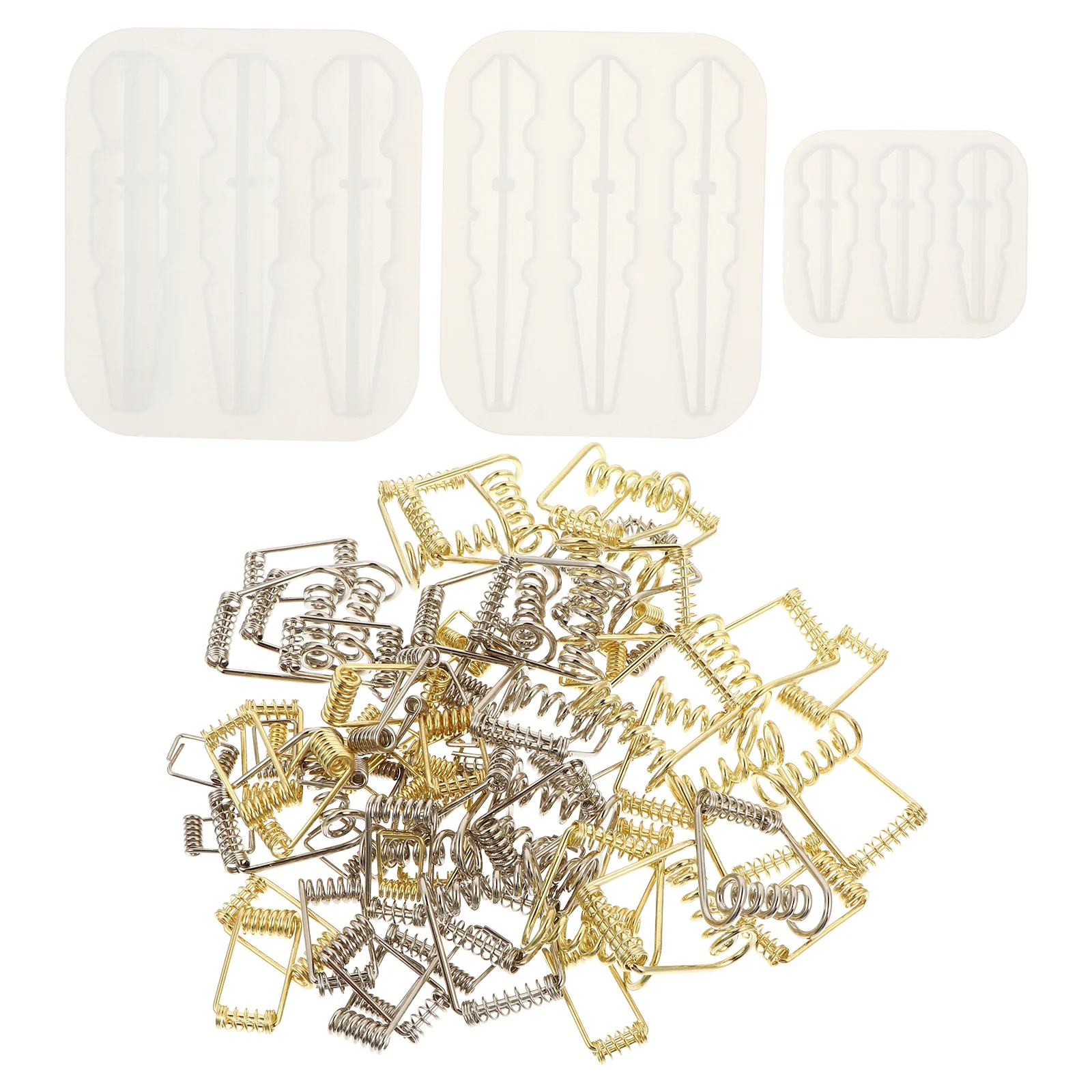 3pcs Silicone Photo Clip Mold Diy Craft Resin Epoxy Molds For Postcard Clothes Pin Making Jewelry Making Tool