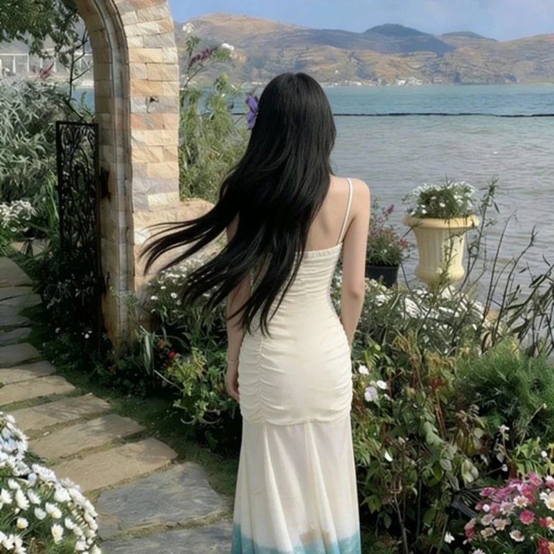 Elegant Sexy Gradient Tie Dye  - đánh giá và giá Sexy Mesh Sheer Bodycon Dress