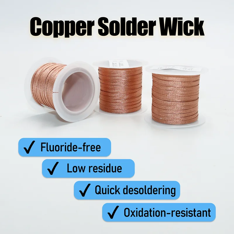 8/15M Entlöten Geflecht Band Kupfer Draht Schweißen Solder Remover PCB Platine Löten Docht Zinn Blei schnur Flussmittel Reparatur Werkzeug – Detail 1