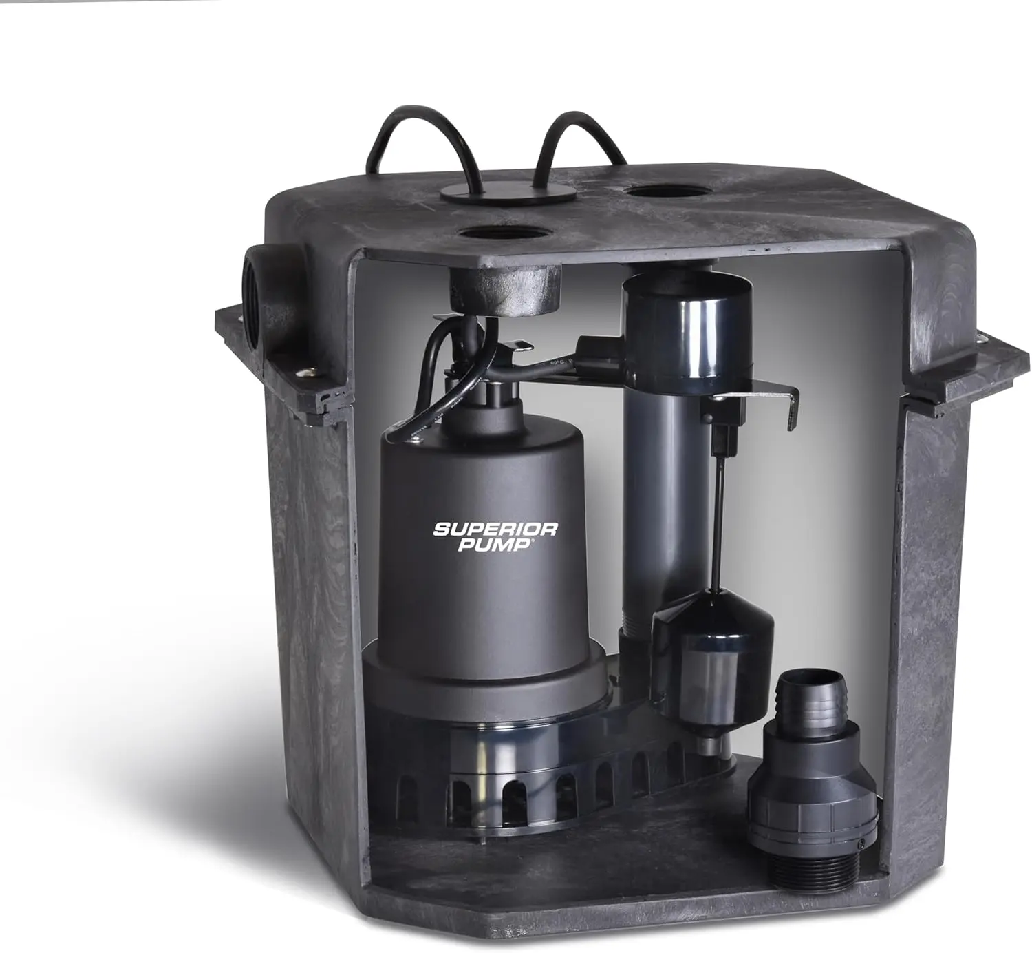 

92072 U 1 3 HP Remote Sink Drain Pump System Black