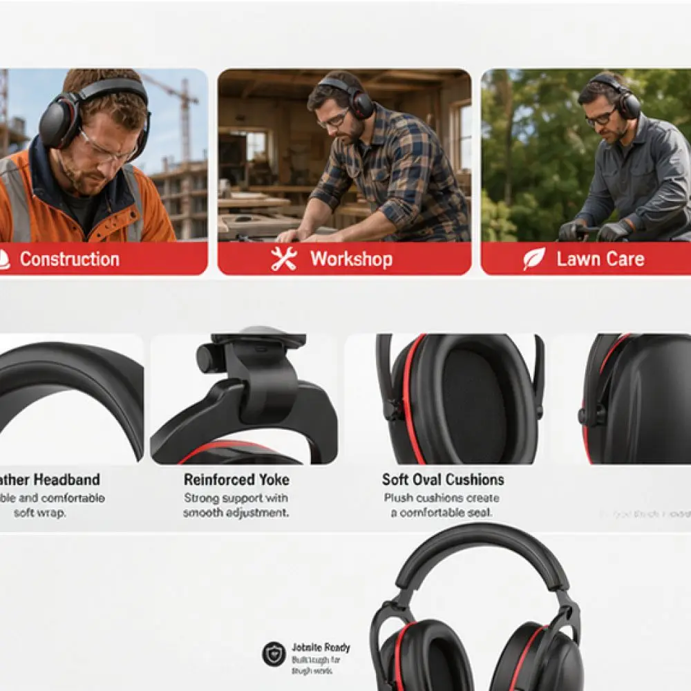 High Performance Noise Cancelling Ear Muffs Durable Protective Headset For Peaceful Sleep Study Focus Industrial Noise Control