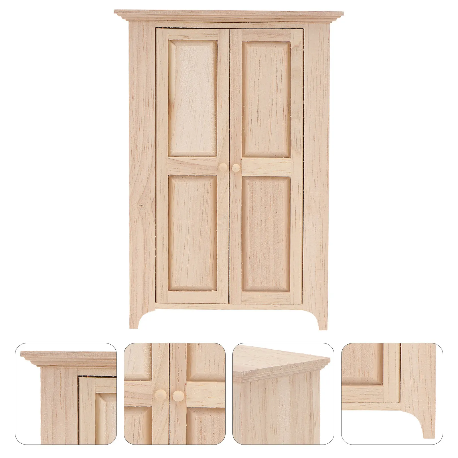 

1 шт. миниатюрная деревянная декоративная полка-шкафчик для миниатюрной мебели, аксессуар для мини-домика, для детских игр и развлечений