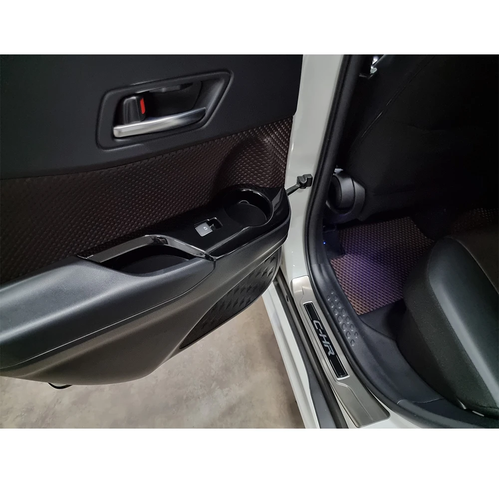 YAQUICKA Piano Black Car Accessories For Toyota CHR C-HR 2016 2017 2018 Car Rear Door Armrest Cover Frame Interior Auto Styling