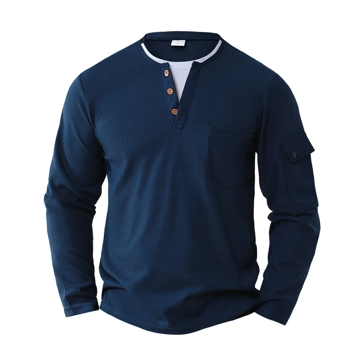 

New Spring and autumn men long-sleeved solid color shirt, stand-up collar comfortable button-down fashionable slim shirt S-2XL