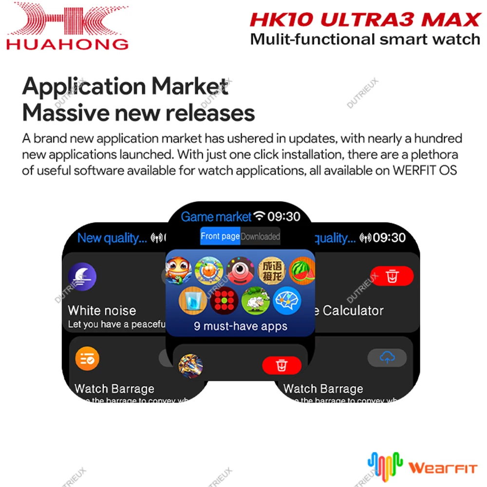 HK10 ULTRA 3 MAX GEN2 SmartWatch 4G ROM AI ROBOT 2.02 AMOLED Compass NFC GPS Bluetooth Network Sharing Sport 2025 Original Watch