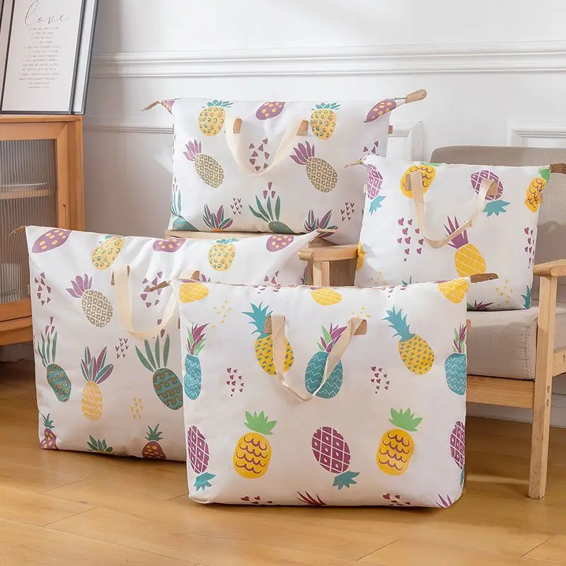 حقيبة تخزين ذات سعة كبيرة - منظم منزلي ثلاثي الأبعاد للفراش والملابس، حقيبة محمولة مقاومة للماء للتنقل/الرياضيات/المدرسة