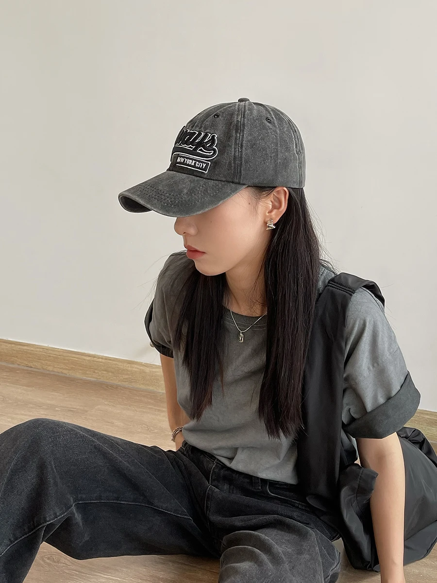 หมวกเบสบอลทรงเป็ดบิลแบบอเมริกันเรโทร หน้าเล็ก เหมาะสำหรับทั้งชายและหญิง