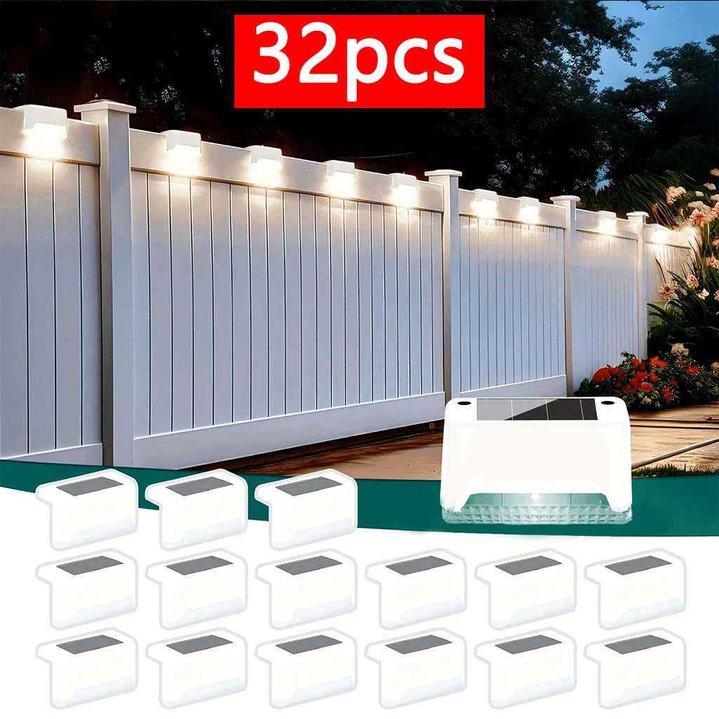 8/16/32 Pack Solar Lights Outdoor Decorative, Waterproof LED Fence Deck Post Cap Lights for Garden Patio Yard Driveway