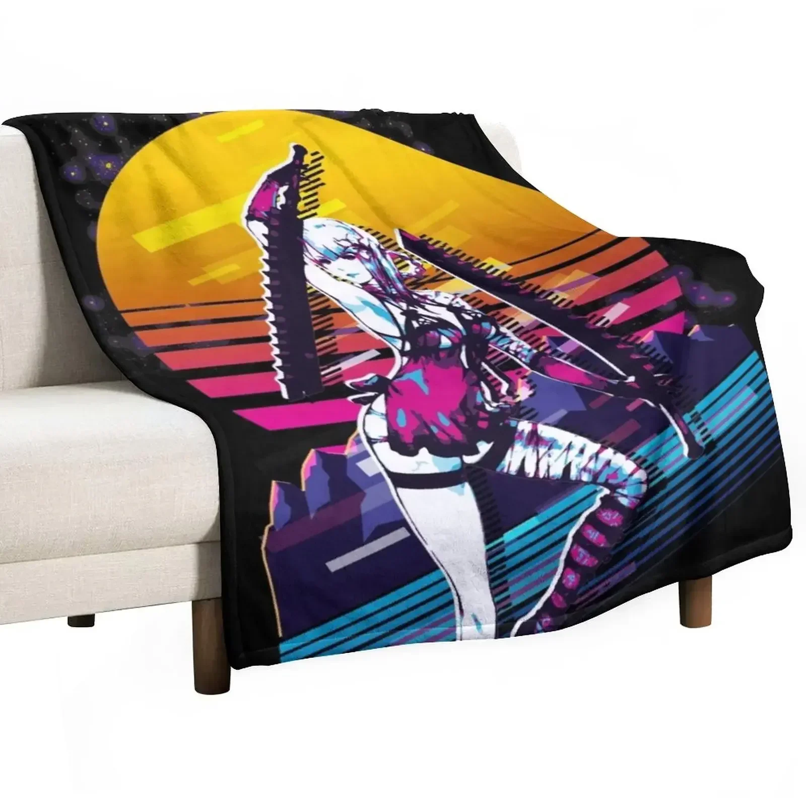 NieR Replicant - Kaine *80s retro* Throw Blanket Shaggy Thermal Retros Blankets