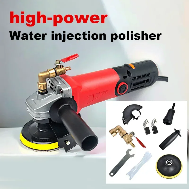 Electric Polisher Marble Granite Wet Stone Polishing Machine Grinder Hand Grinder Water Grinder Polishing Pad Power Tool