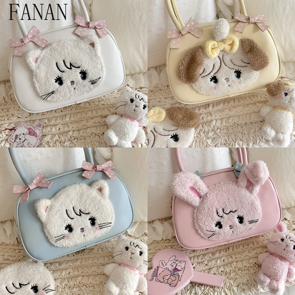 

2025 New Women's Casual Handbags Sweet and Cute Square Handbag Female Bow Tote Top-Handle Bag Original Girl Bags