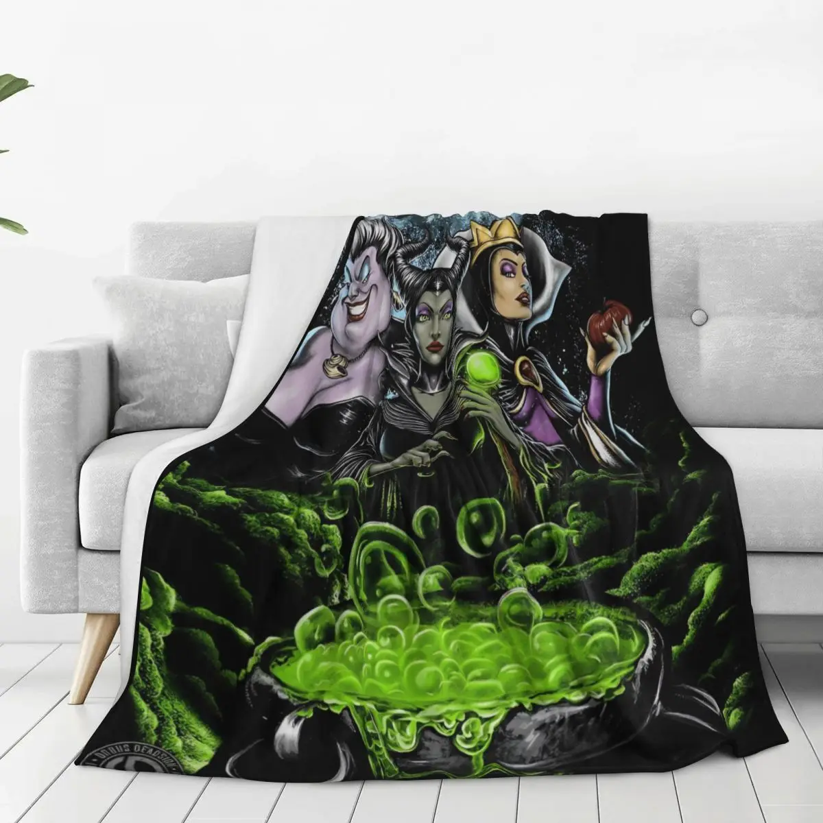 Halloween Villains Cartoon Warm Soft Blanket Travel Plush Throw Blanket Pattern Couch Chair Flannel Bedspread Sofa Bed Cover