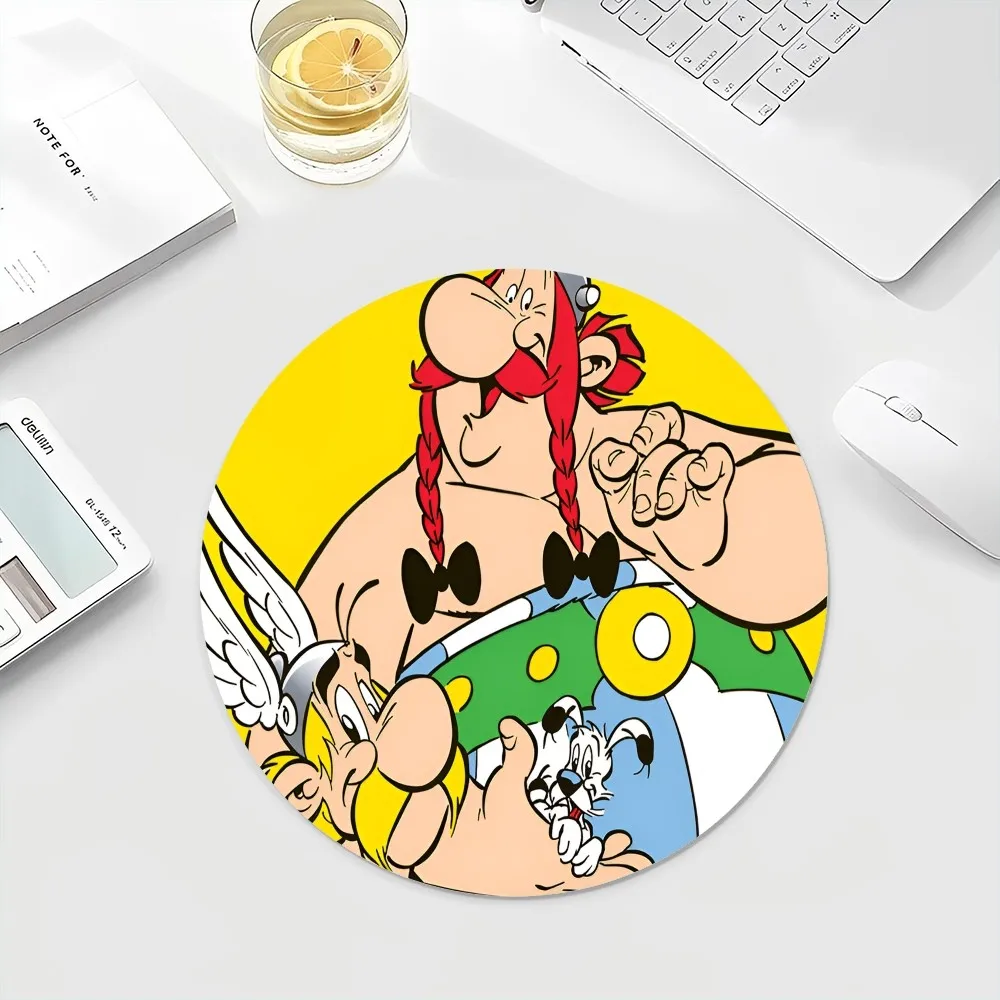 Asterix Obelix Anti-Slip Round Cabinet Gaming Laptop Computer Desk Mat Office Notbook Mouse Pad Mouse Mat for PC Gamer Mousemat