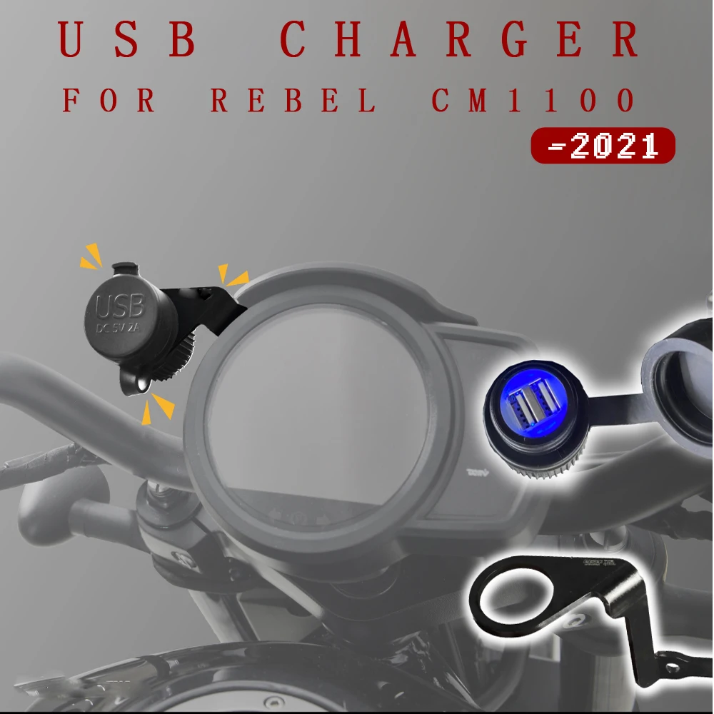 

-2021 Dual Usb Charger Lighter Charger Cigarette Dual USB Interface Charger Adapter Port For HONDA REBEL CM1100 CM 1100