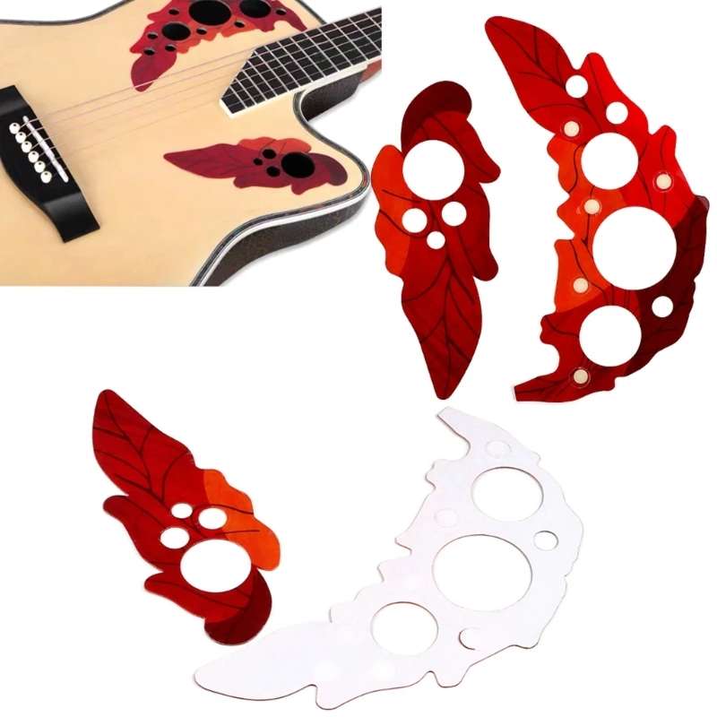 11UE Grape Leaf Guitar Scratch Plate Sound Hole Decal Sticker Acoustics Guitar Pickguards Sound Hole Covers Guitar Part