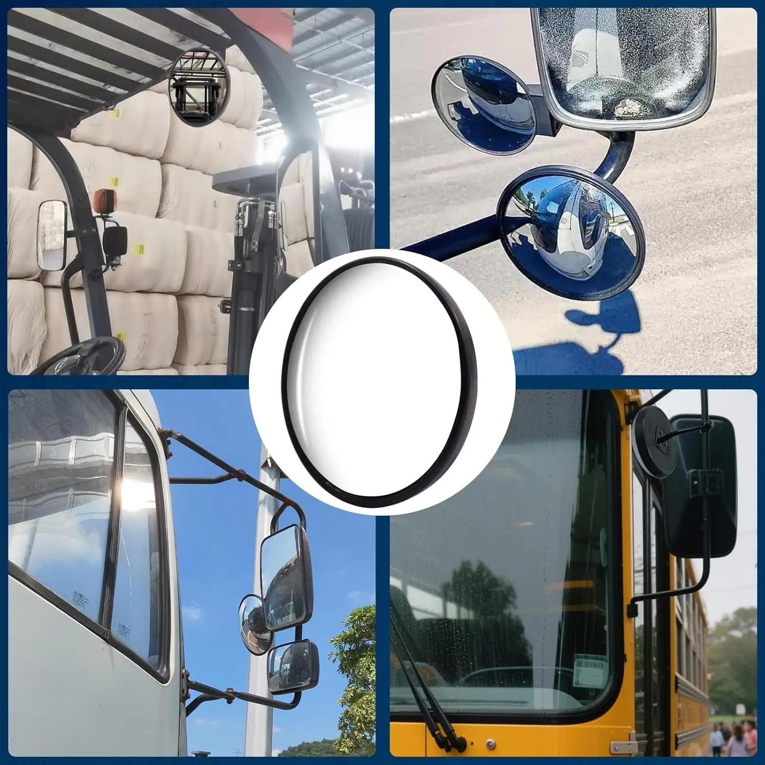 Convex mirror, blind spot anti-shake side rearview mirror, easy-to-install round mirror with arm assembly, suitable for trucks, view 6