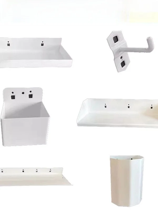 

Metal Tool Hook Wall Mounted Storage Rack Display Cabinet Shelf Organizer Square Hole Grid Board Hanging Accessories