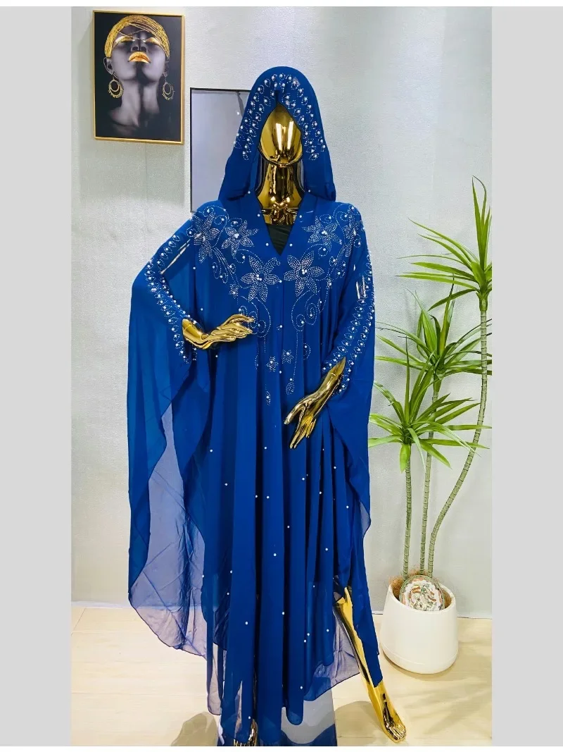 Médio oriente áfrica quente muçulmano longo robe vintage diamante grânulo ombro capa com capuz manto vestido manga morcego vestido feminino novo