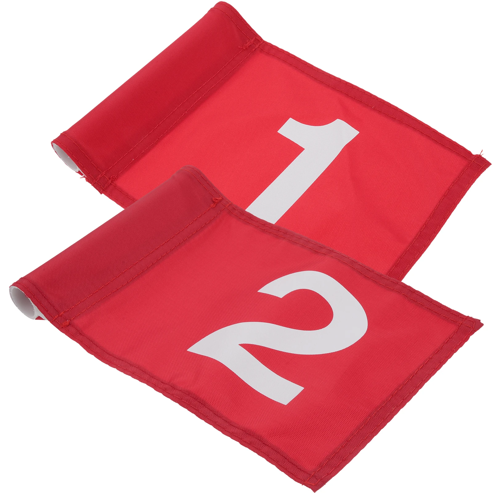 

2pcs Golf Practice Flags Numbers Lightweight Polyester Portable Pin Flagpole Bright Colors Outdoor Training for Putting