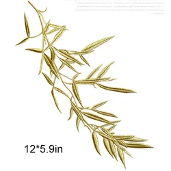 1 Piece 30CM Bamboo Embroidery Repair Patches Bag Jacket Jeans Cartoon Iron On Parch for Clothes Long Glue Sticker