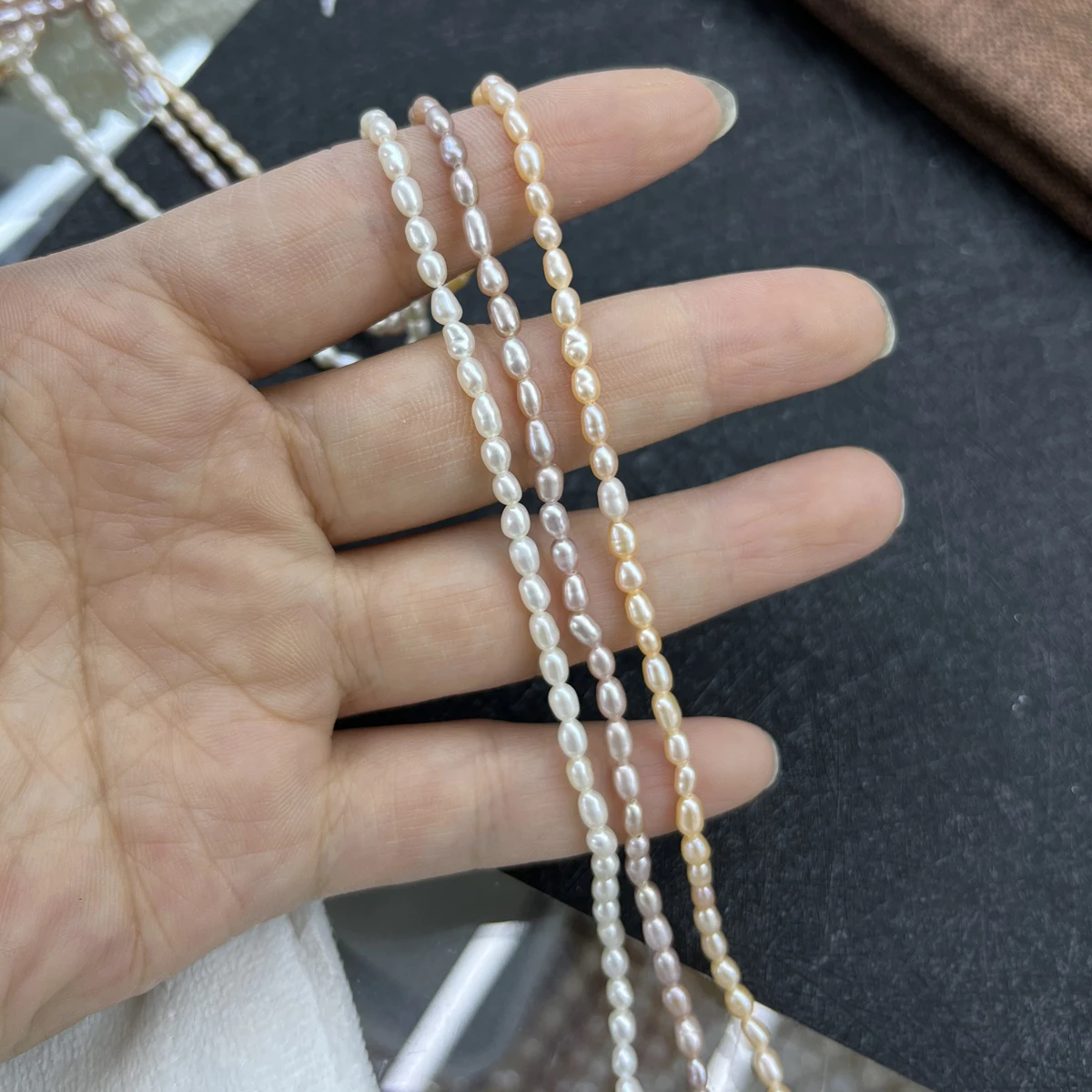 

AAA 3-3.5mm High-quality Natural Freshwater Pearls Exquisite Rice-shaped Small Beads for Jewelry Making DIY Necklaces Bracelets