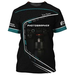 Camera  3D Printing T Shirt Man Summer O-Neck Short Sleeve Oversized Top Casual Tee Loose Streetwear Harajaku