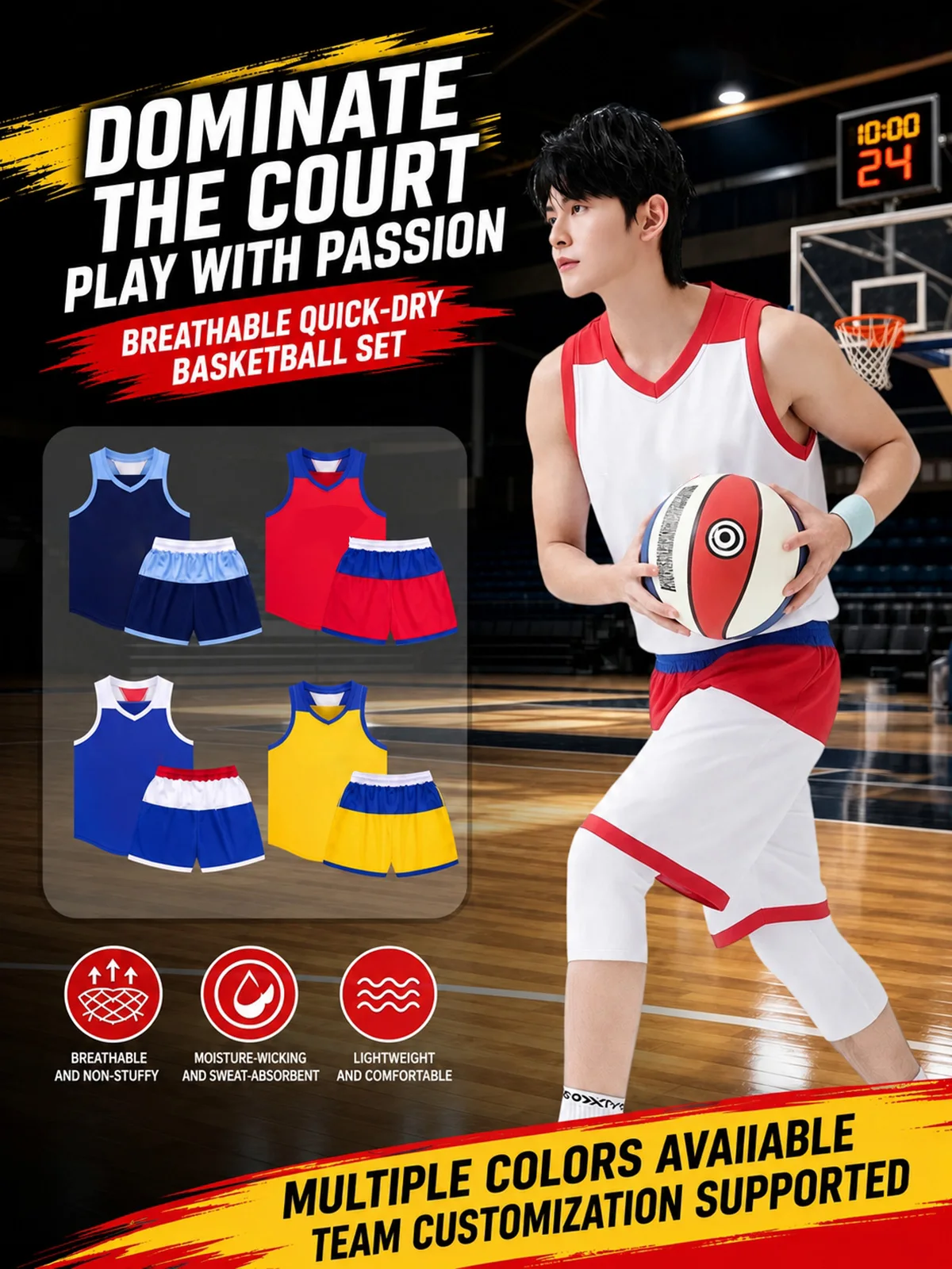 Adult Basketball Jersey Youth Quick-drying Breathable Unisex Team Training Uniform Shirt Sportswear Tracksuit Outfit Clothing